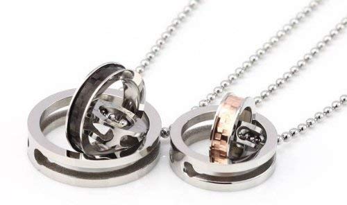 Jewelry Couple Titanium Necklace Set We Love Each Other Love Valentine, Packed with a Gift Box