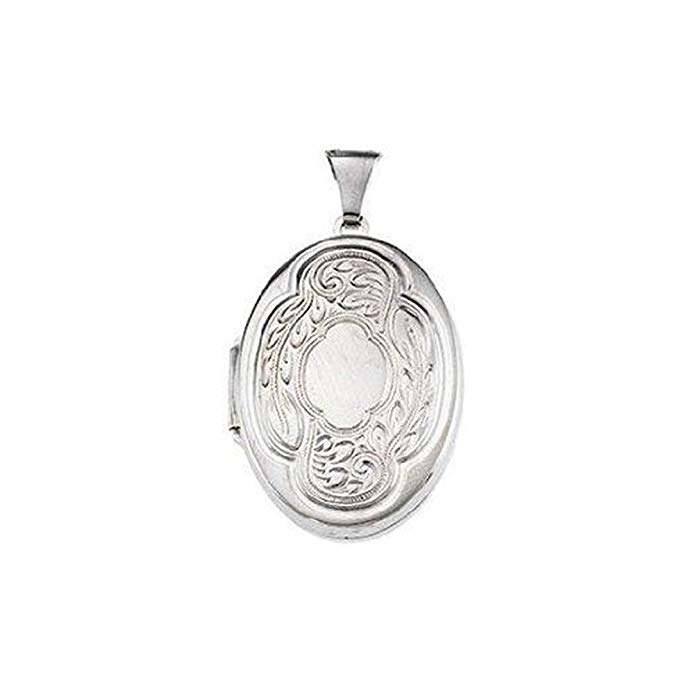 Sterling Silver Oval Picture Locket 1 Inch X 1-1/4 Inch