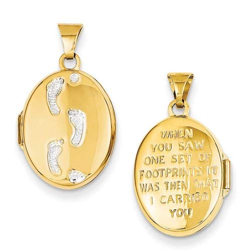 Footprints Gold Locket Pendant