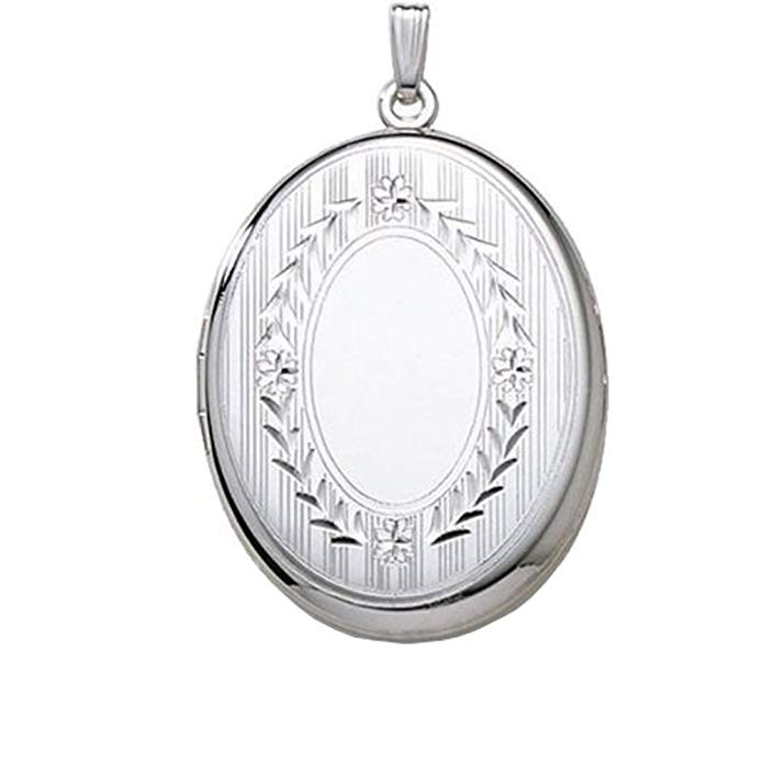 Extra LARGE Sterling Silver Oval Locket 1-1/4 Inch X 1-1/2 Inch