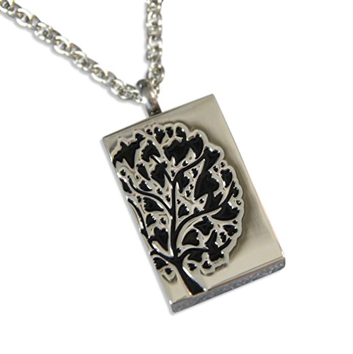 Silver Tree of Life Hearts Cremation Urn Keepsake Memorial Stash Pendant Locket Necklace Capsule Jewelry