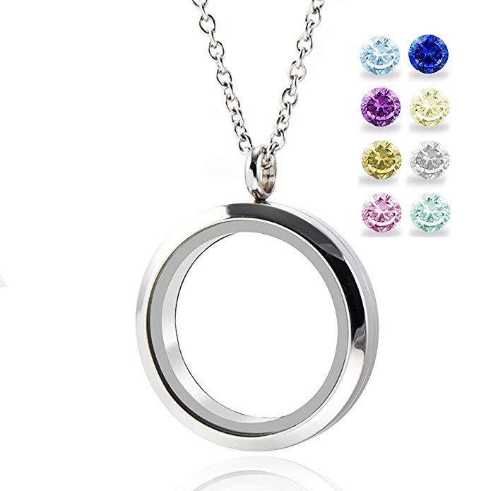 Large Stainless Steel Silver Glass Floating Locket