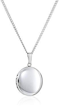 Sterling Silver Polished Round Locket Necklace