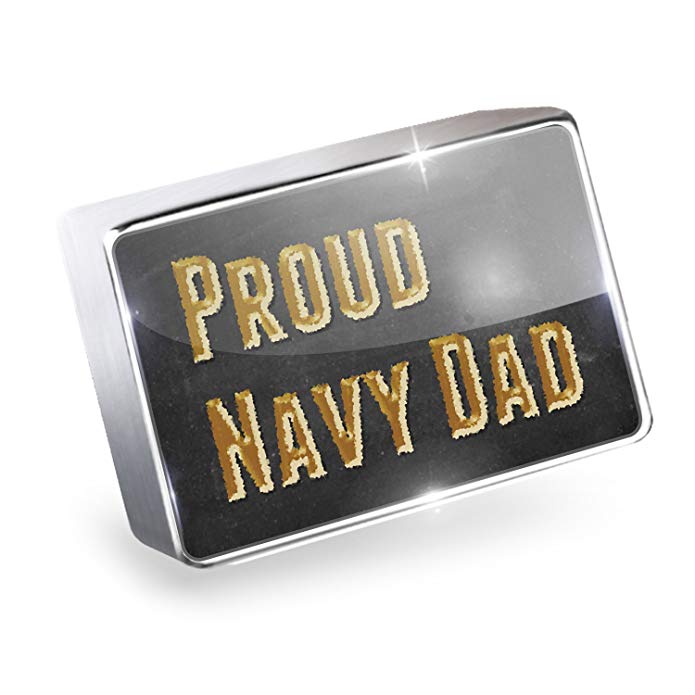 NEONBLOND Floating Charm Proud Navy Dad Fits Glass Lockets