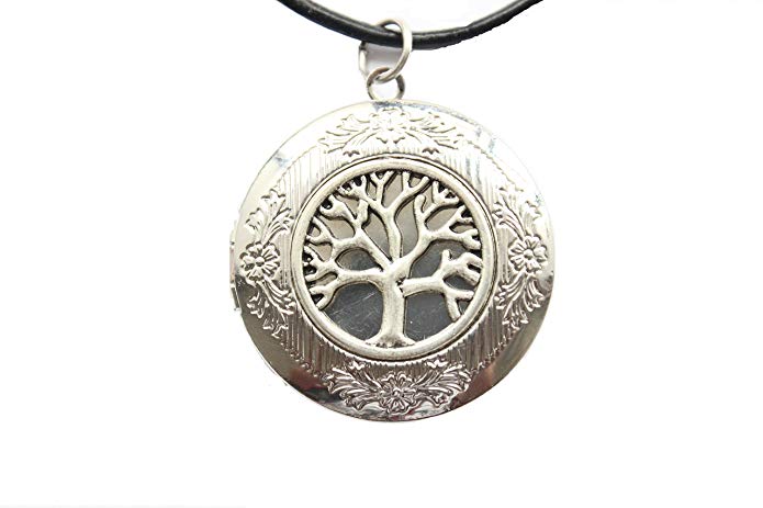 Tree of Life Necklace Silver Tree Locket Silver Round Locket Necklace Round Silver Tree Jewelry Family Locket