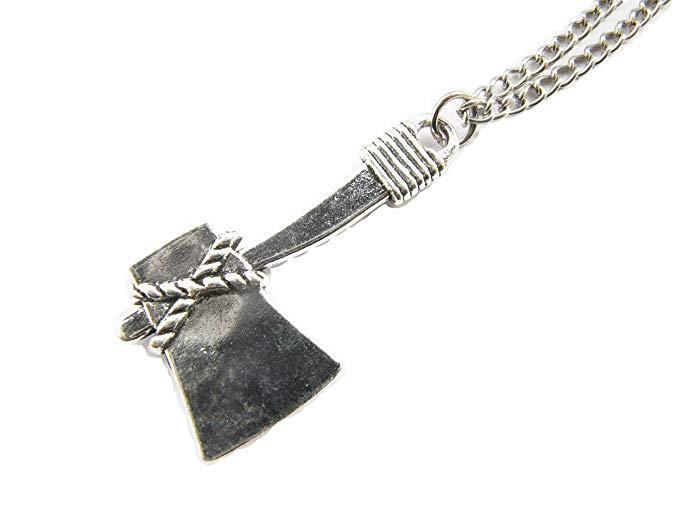 Ancient Silver Axe Necklace,axe Charm Necklace, Woodcutter Necklace, Axe Pendant, Hunter Necklace