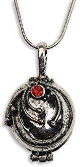 Silver Plated Rhinestone the Vampire Diaries Elena's Vervain Necklace Locket Pendant