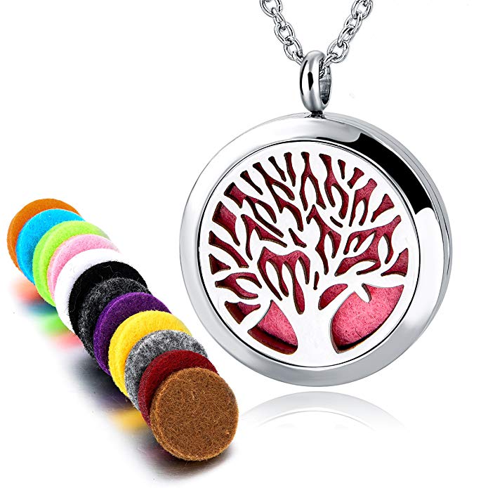 Long Way Aromatherapy Essential Oil Diffuser Necklace With 317L Stainless Steel Pendant Jewelry Gift Set