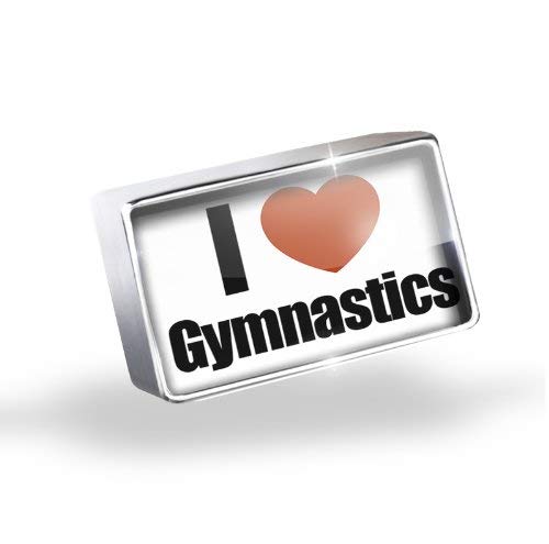 NEONBLOND Floating Charm I Love Gymnastics Fits Glass Lockets