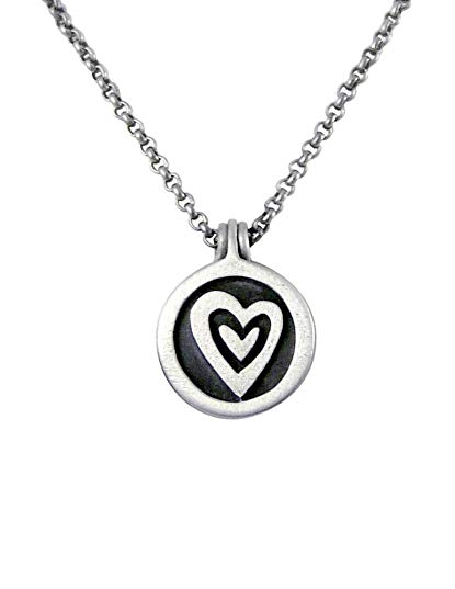 Modern Artisans Be-Loved Pewter Locket Necklace