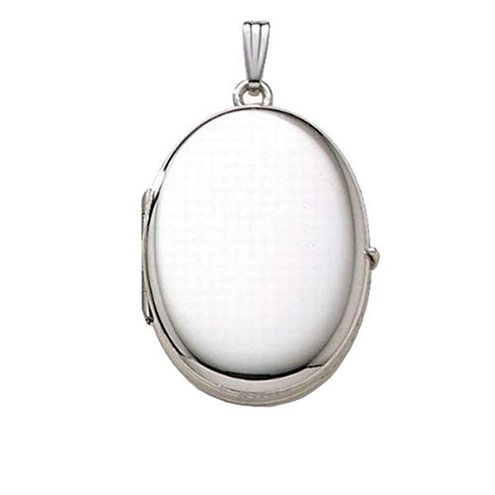 Sterling Silver Oval Four Photo Locket 3/4 Inch X 1 1/4 Inch Sterling Silver