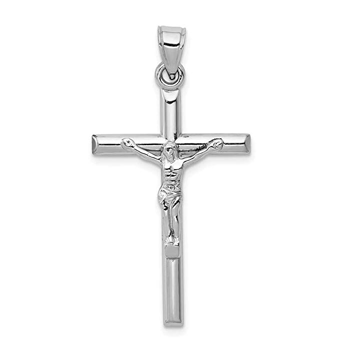 10K White Gold Crucifix Pendant