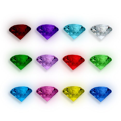 NEONBLOND 12 Crystal Birthstones for Floating Charm Lockets