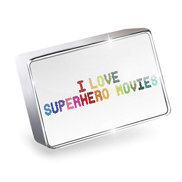 NEONBLOND Floating Charm I Love Superhero Movies Fits Glass Lockets