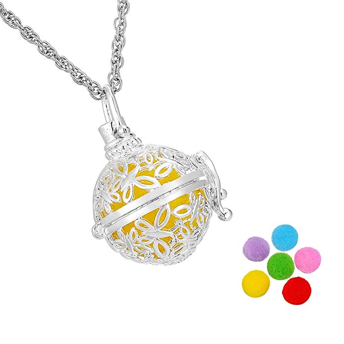 HooAMI Butterfly Locket Necklace Cage Fragrance Essential Oil Aromatherapy Diffuser