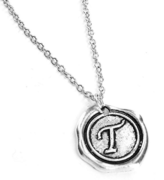 Fallen Saint Letter T Wax Seal Initial Necklace