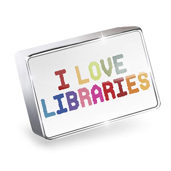 NEONBLOND Floating Charm I Love Libraries Fits Glass Lockets