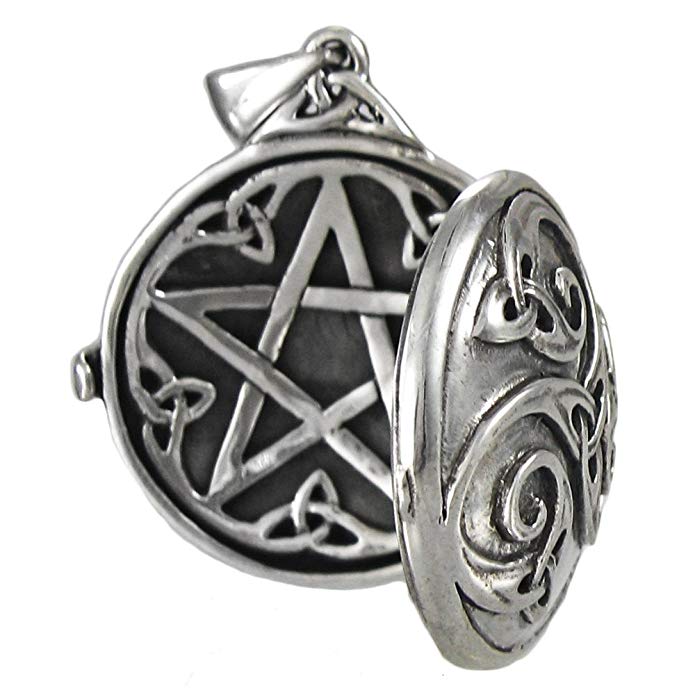 Sterling Silver Celtic Swirl with Hidden Pentacle Pentagram Locket