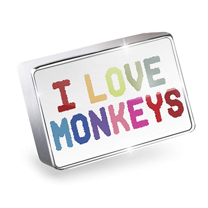 NEONBLOND Floating Charm I Love Monkeys Fits Glass Lockets