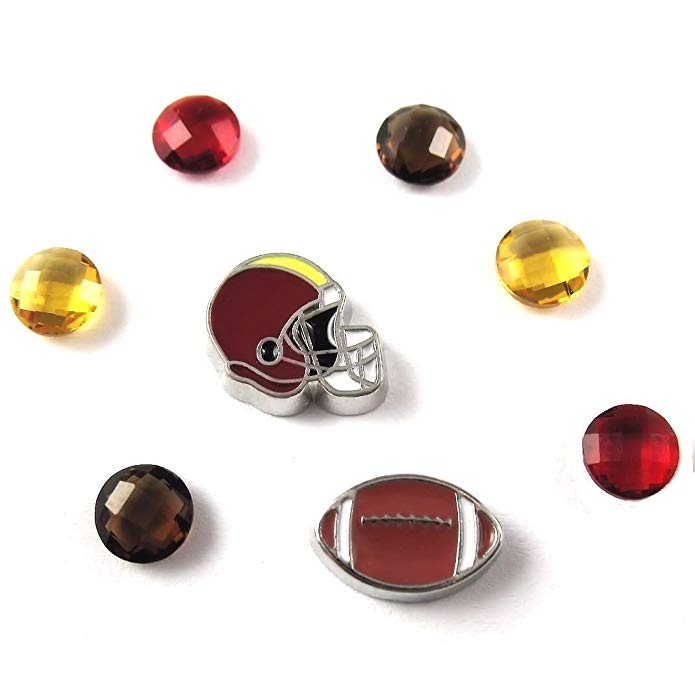 FCL Designs Football Theme #32 Floating Charm Combination for Lockets