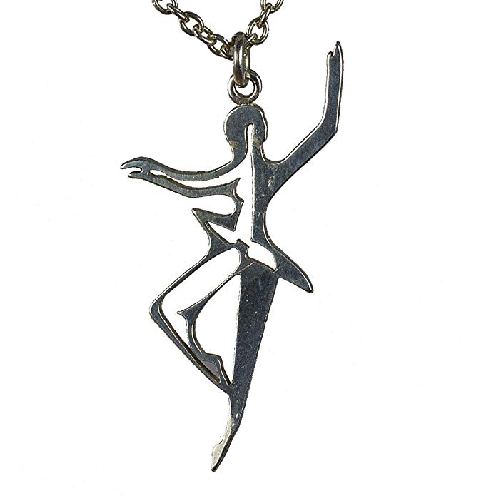 Dancing for Peace Silver-dipped Pendant Necklace on 18