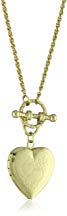 1928 Jewelry Brass Heart Toggle Locket Necklace