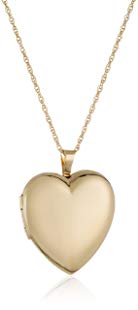 14k Gold-Filled Large Polished Heart Locket Necklace, 18