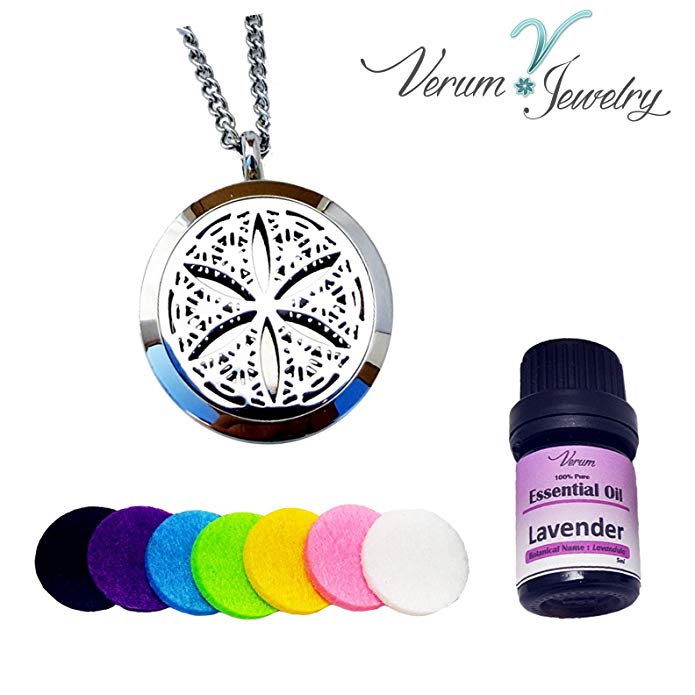 Essential Oil Diffuser Necklace Pendant Locket Stainless Steel Aromatherapy