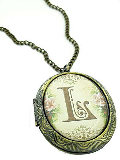 Fallen Saint Floral Initial L Cameo Locket Necklace