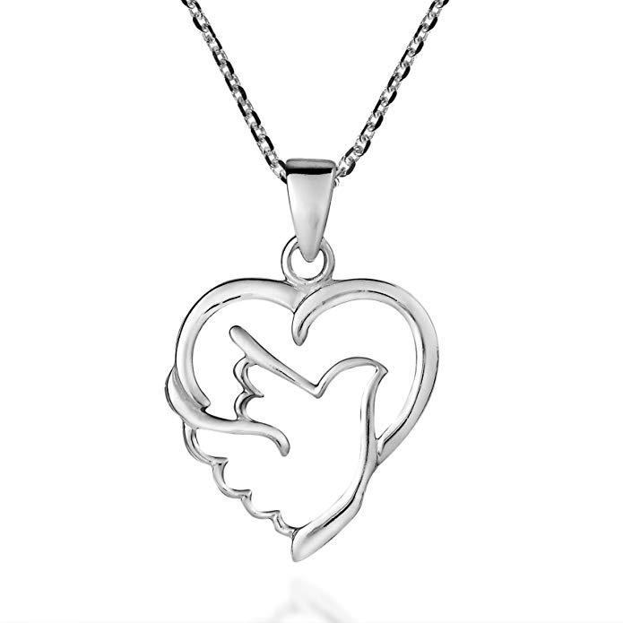 AeraVida Holy Spirit Dove of Love and Peace .925 Sterling Silver Necklace