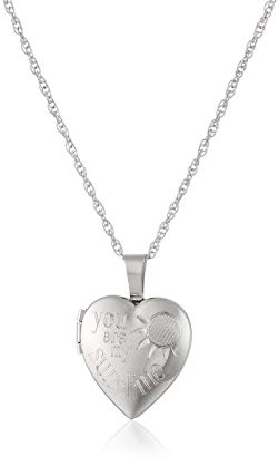 Ladies' Sterling Silver Heart Pendant with 