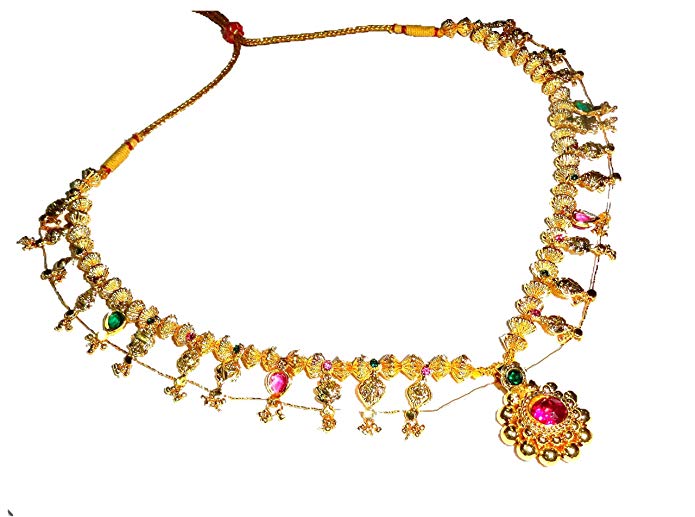 Love gold Women's Gold-Plated Kolhapuri Saaj Necklace Maharashtrian