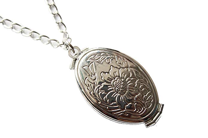 Antique Silver Fold Locket Necklace