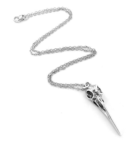 Fallen Saint Rock Chick Gothic Bird Skull Necklace - Gift Boxed