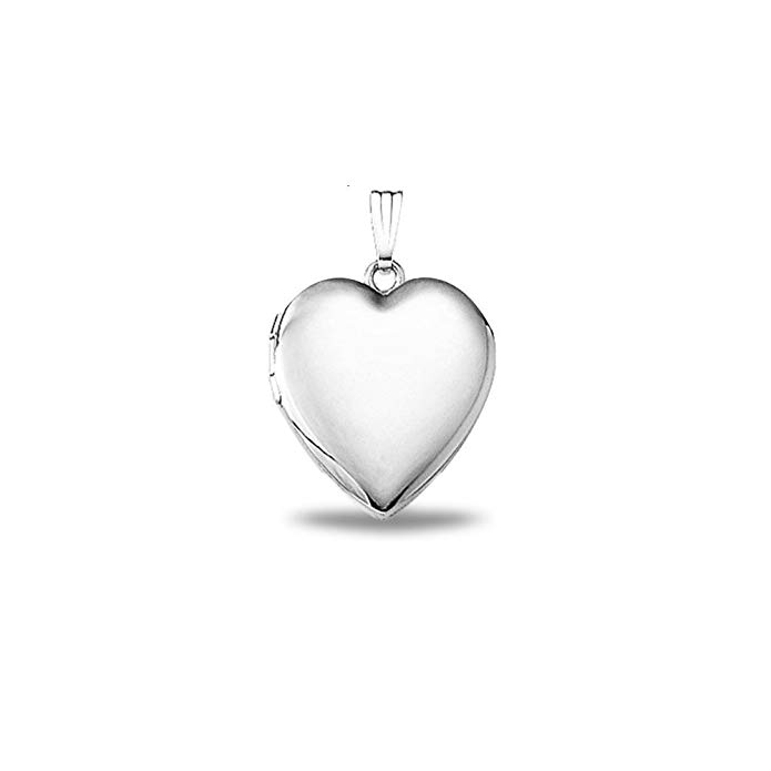 Solid Sterling Silver Heart Locket - 2/3 Inch X 2/3 Inch