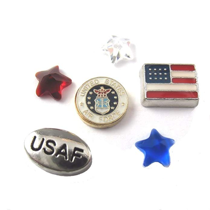 FCL Designs Air Force Theme Floating Charms Combination for Lockets