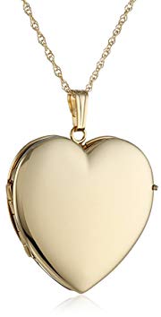 14k Yellow Gold Polished Heart 4-Picture Locket Necklace, 20