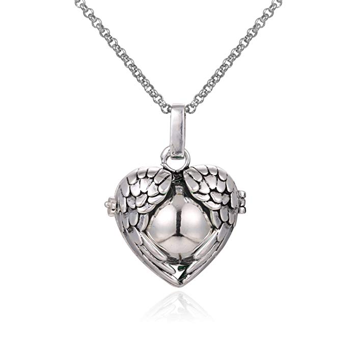 Mexican Bola Harmony Chime Ball Angel Caller Pregnancy Locket Pendant Necklace Women Gifts 30