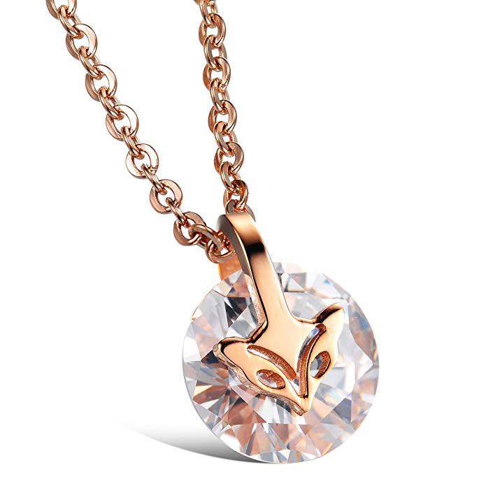 Brand New Lady's Titanium Stainless Steel Pendant Necklace Simple Korean Style in a Gift Box