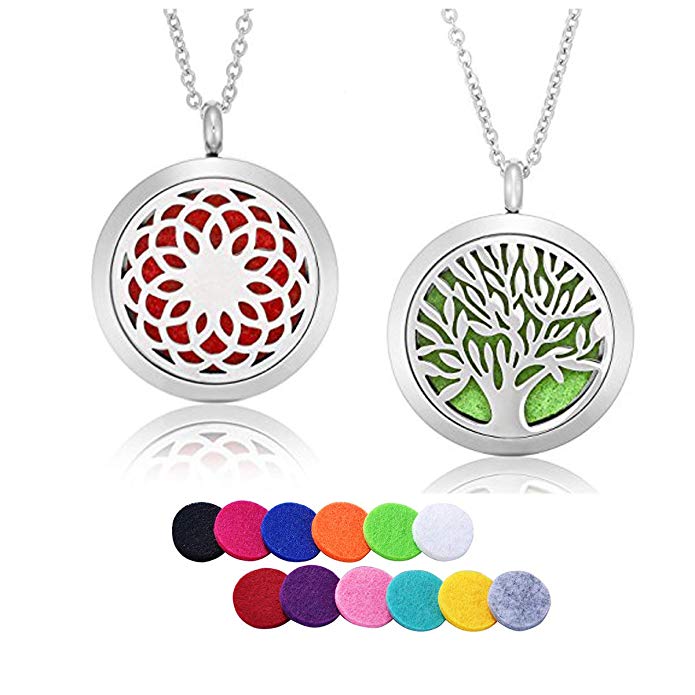 HooAMI Sunflower Aromatherapy Essential Oil Diffuser Necklace Pendant Locket Jewelry