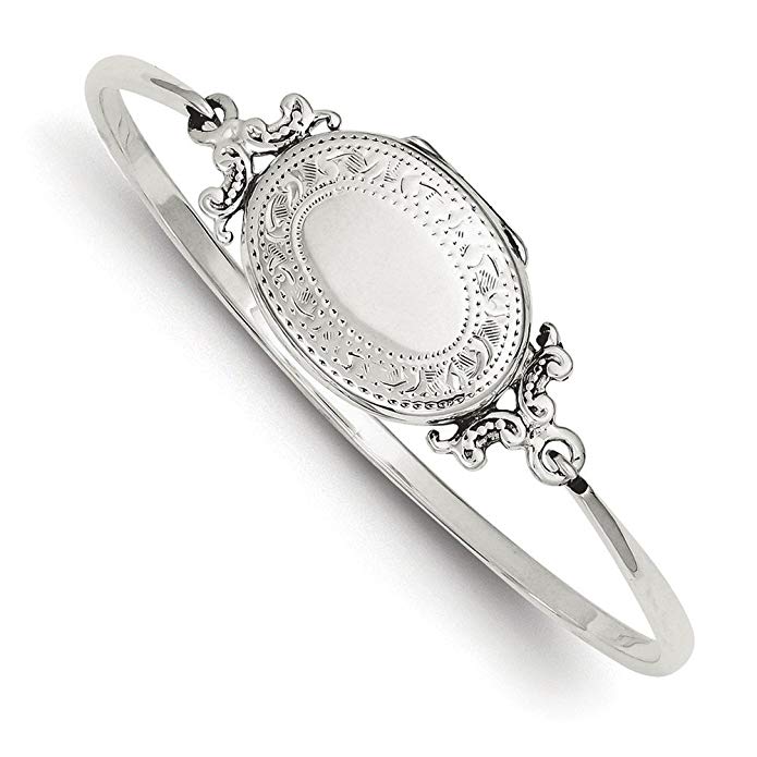 Sterling Silver 7in 1.00IN Locket Bangle (0.2IN x 1IN)