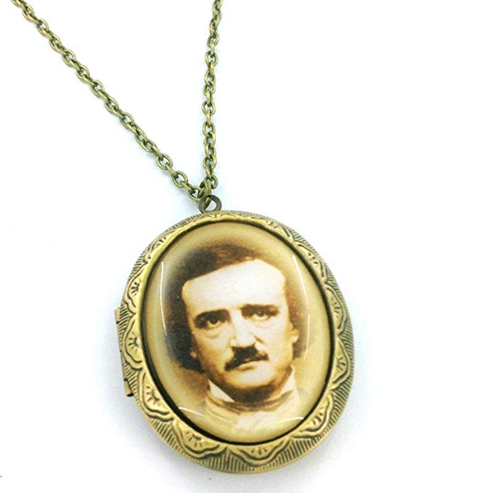 Edgar Allan Poe Portrait Cameo Locket Necklace