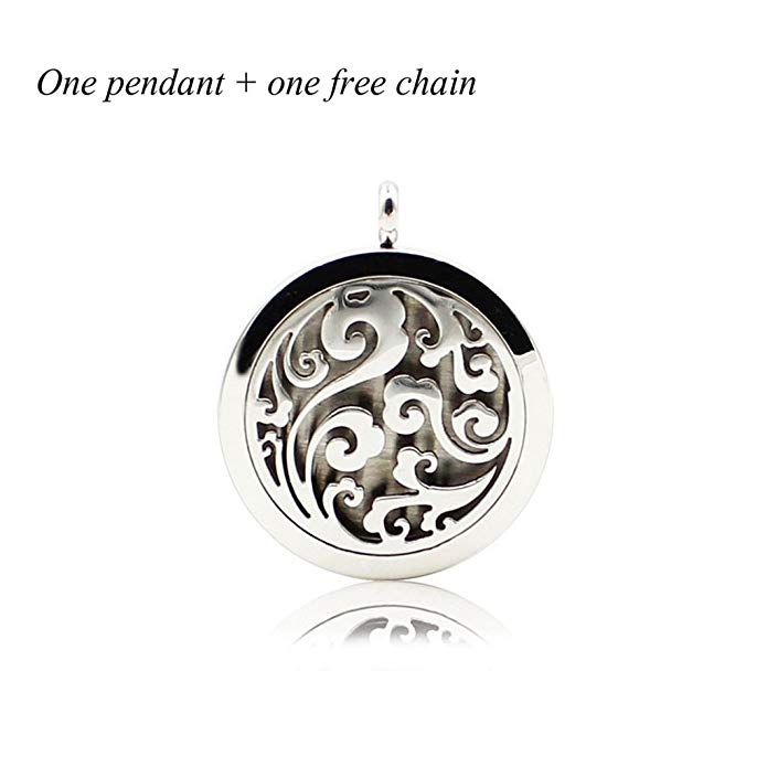 Lenrunya Jewelry Stainless Steel Aromatherapy Essential Oil Diffuser Locket Pendant Necklace