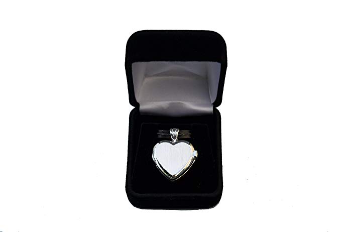 Engraved Elegant Heart Design Sterling Silver Compass Locket with 23.5 inch Silver Chain