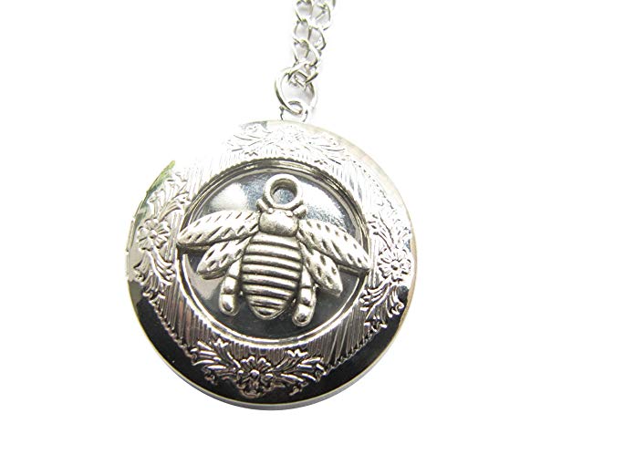 Bee Necklace,honey Necklace,honey Bee Locket,honey,bumble Bee Necklace,ancient Silver Locket Necklace