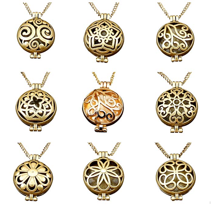 Julie Wang Bulk Sale 9pcs Aromatherapy Enssential Oil Diffuser Necklace Locket Pendants Gift