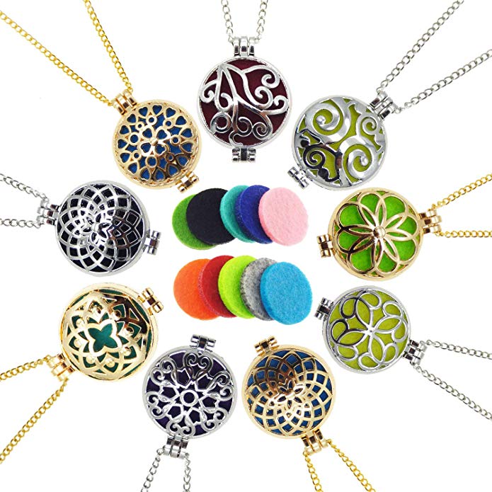 Julie Wang Bulk Sale 9pcs Aromatherapy Enssential Oil Diffuser Necklace Locket Pendants Gift